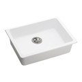 Elkay Quartz Classic, UnderMnt, White, Undermount Mount, 0 Hole, White Finish ELGUAD2519PDWH0