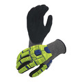 Azusa Safety Bluwolf  13ga. Cut Resistant Gloves, Sandy Foam Nitrile Palm Coating, Hi-Vis TPR Hand Guards, L BW5020