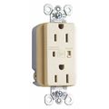 Legrand Receptacle, 15 A Amps, 125V AC, Flush Mount, Standard Duplex Outlet, 5-15R, Ivory 5262ISP