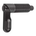 Kipp Indexing Plunger, Cam-Action, D=10, D1= 3/4-10, Steel, Style C, Without Locknut, Grip Powder Coated K0348.0610A7