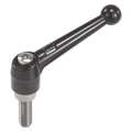 Kipp Adjustable Handle, Size: 5 5/8-11X30 Zinc, Black Satin, Comp: Stainless Steel K0117.5A61X30