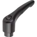 Kipp Adjustable Handle, Modern Design, Sz. 0, 10-24, Die Cast Zinc Black Satin, Comp: Steel K0122.0A01