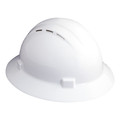 Erb Safety Full Brim Hard Hat, Type 1, Class C, Pinlock (4-Point), White 19331