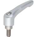 Kipp Adjustable Handle, Size: 2 3/8-16X20, Zinc Silver Metallic, Comp: Stainless Steel K0123.2A43X20