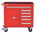 Proto 560 Series Rolling Tool Cabinet, 6 Drawer, Red, Steel, 45 in W x 21-1/2 in D x 42-1/2 in H J564542-6RD-1S