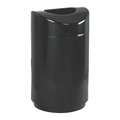 Rubbermaid Commercial 30 gal Round Trash Can, Black, 20 in Dia, Open Top, Steel FGR2030EPLBK