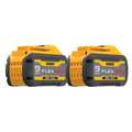 Dewalt 20.0/60.0V Li-Ion Battery, 9.0Ah Capacity, 2PK DCB609-2