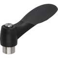 Kipp Adjustable Handle, Soft Touch, Size: 3 M10, Plastic Black RAL 7021, Comp: Stainless Steel K0126.31001