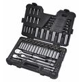Westward 1/4", 3/8", 1/2" Drive Socket Set SAE, Metric 91 Pieces 1/2 in to 1 in, 4 mm to 25 mm , Chrome 53PN76