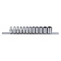 Westward 1/4" Drive Socket Set Metric 12 Pieces 3.5 mm to 12 mm , Chrome 53PN29