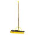 Quickie 24 in Sweep Face Broom, Soft/Stiff Combination, Synthetic, Yellow 857HDSU