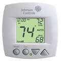 Johnson Controls Fan Coil Thermostat, 4" W, 3 Switches T701DFP-4