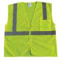Condor High Visibility Vest, U-Block Lime, ANSI Class 2, Front Pocket, Mesh Polyester, M 53YL17