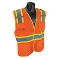 Condor High Visibility Vest, Orange/Red, 4XL/5XL 53YN56