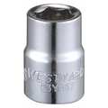 Westward 3/8 in Drive, 3/8" Hex SAE Socket, 6 Points 53YR67