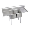 Elkay Sink, 2-14"B, 24"L-R Drain, 98x29.75x43.75" 14-2C24X24-2-24X