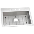 Elkay Sink, Crosstown, SS, 25x22x6", Dual ECTSRAD25226TBG3