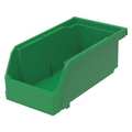 Zoro Select 7 lb Hang and Stack Storage Bin, Plastic, 4 1/8 in W, 3 in H, 7 3/8 in L, Green HSN220GREENG