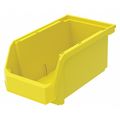 Zoro Select 40 lb Hang and Stack Storage Bin, Plastic, 8 1/4 in W, 7 in H, Yellow, 14 3/4 in L HSN240YELLOG