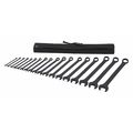 Westward Combination Wrench Set, Black Oxide, 1/4 in to 1 1/4 in Head Sizes, 12 Points, 18-Piece 54DG08