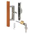 Primeline Tools Diecast with Wood Handle, Gray, Patio Door Handle, Tee Lock, Keyed (Single Pack) MP1064