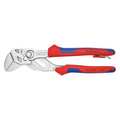 Knipex 7 1/4 in V-Jaw Plier Wrench Smooth, Bi-Material Grip 86 05 180 T BKA