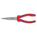 Knipex 8 in Long Nose Plier, Side Cutter Multi-Component Grip Handle 26 12 200 T BKA