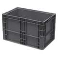 Ssi Schaefer Straight Wall Container, Charcoal, Polypropylene, 24 in L, 2.26 cu ft Volume Capacity NF241514.ASGY3