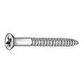 Zoro Select Wood Screw, #14, 4 in, Zinc Plated Steel Flat Head Phillips Drive, 700 PK B25120.024.0400