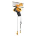 Harrington Electric Chain Hoist, 500 lb., 10 ft, Geared Trolley, 460V, Yellow EQG003SD-10