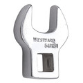 Westward 3/8" Drive, Metric 15mm Crowfoot Socket Wrench, Open End Head, Chrome Finish 54PR51
