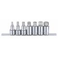 Westward 1/2" Drive Socket Bit Set, Metric, 7 pcs 54TM92