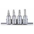 Westward 3/8" Drive Socket Bit Set, SAE, 4 pcs 54TN84