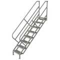 Tri-Arc 114 in Stair Unit, Steel, 8 Steps, Gray Powder Coated Finish, 450 lb Load Capacity WISS108242