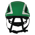 3M SecureFit Safety Helmet, Front Brim, Type 1, Class C, Reflective, Vented, Ractchet (6-point), Green X5004VX-ANSI