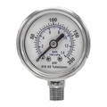 Pic Gauges Pressure Gauge, 0 to 200 psi, 1/8 in MNPT, Silver PRO-301D-158G-01