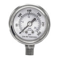 Pic Gauges Pressure Gauge, 0 to 300 psi, 1/8 in MNPT, Silver PRO-301D-158H-01