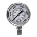 Pic Gauges Pressure Gauge, 0 to 5000 psi, 1/4 in NPT PRO-301D-204R-01