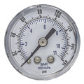 Pic Gauges Pressure Gauge, 0 to 160 psi, 1/8 in BSPT, Black SEP-102D-158F-BSPT