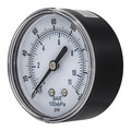 Pic Gauges Pressure Gauge, 0 to 160 psi, 1/4 in BSPT, Black SEP-102D-254F-BSPT