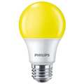 Signify LED Bulb, A19, 3000K, 60 lm, 8W, Voltage: 120V AC 8A19/LED/YELLOW/P/ND 120V 4/1FB