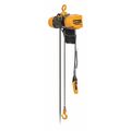 Harrington Electric Chain Hoist, 250 lb, 10 ft, Hook Mounted - No Trolley, Yellow SEQ001SD-10