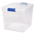 Homz Storage Tote with Latch Lid, Clear, Plastic, 31 qt Volume Capacity, 4 PK 3430CLRECOM.04