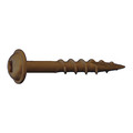 Daggerz Wood Screw, #8, 1-1/4 in, Oil Rubbed Low Carbon Steel Round Head Square Drive, 6000 PK DLRWSQL081104