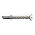 Daggerz Self-Drilling Screw, #12-24 x 1-5/8 in, Dagger Guard Steel Flat Head Phillips Drive, 3000 PK SD4CTWW12158