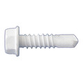 Daggerz Self-Drilling Screw, #8 x 1/2 in, Dagger Guard White Coating Steel Hex Head Hex Drive, 10000 PK SDCT080012WHT