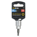 Pro-Grade Tools Socket, 3/8"Dr., 4mm, Hex Bit 13884