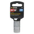 Pro-Grade Tools Socket, 1/2"Dr., 12Pt. 9/16" 14202