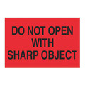 Tape Logic Tape Logic® Labels, "Do Not Open with Sharp Object", 2 x 3", Fluorescent Red, 500/Roll DL1618