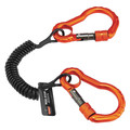 Ergodyne Coiled Lanyard, 4 ft., 2 lb. Weight Capacity, Black/Orange 3166